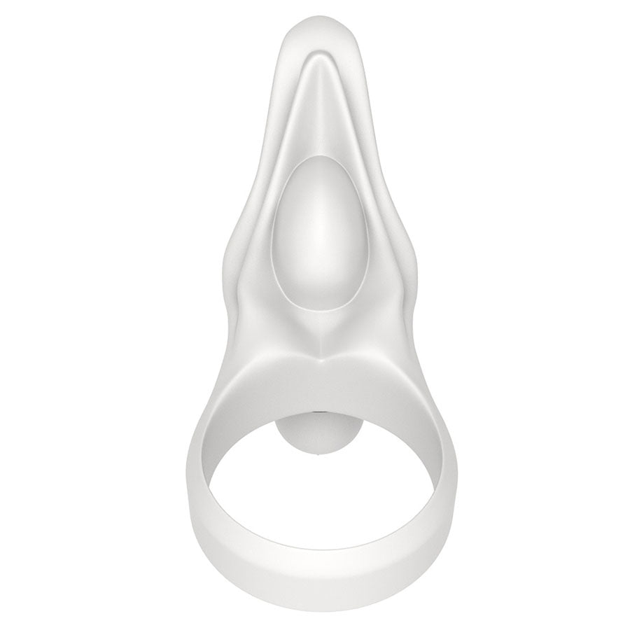 POWER CLIT SILICONE COCKRING WHITE