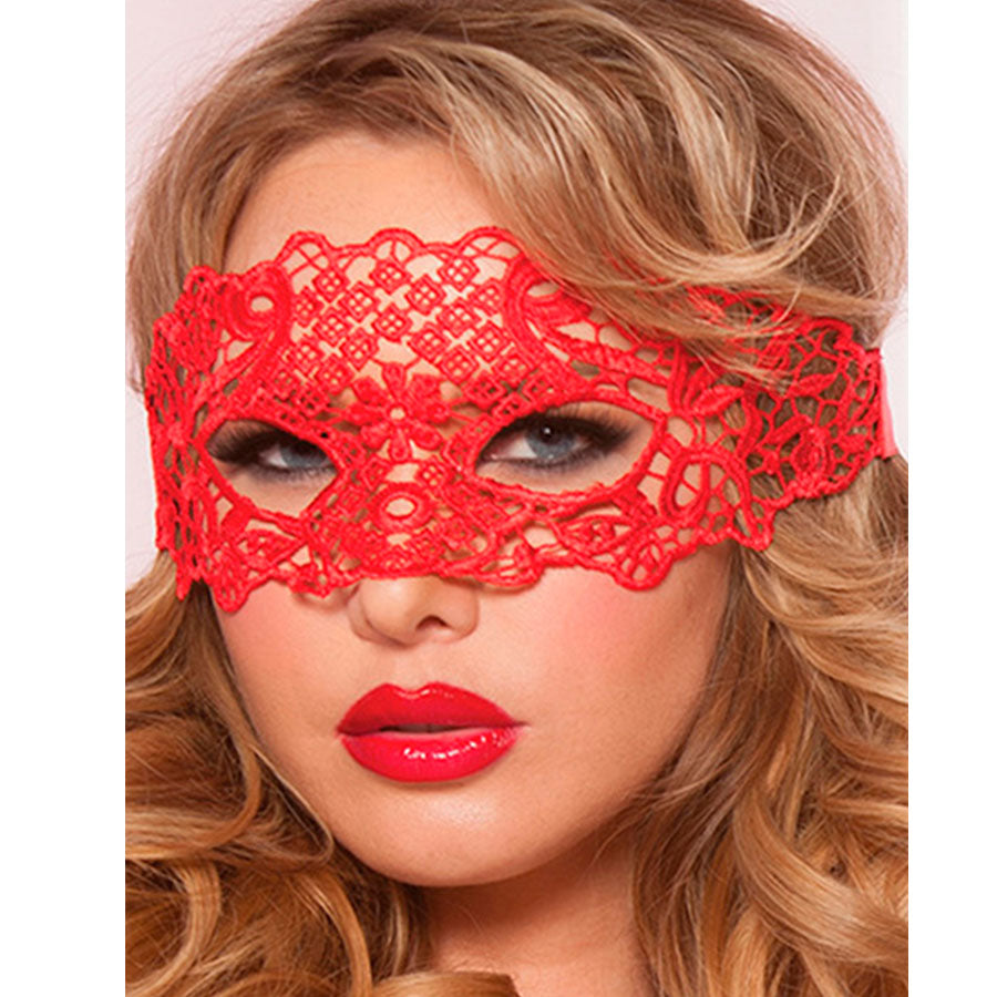 LUXURIOUS RED LACE EYE MASK